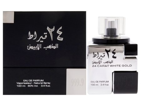 24 Carat White Gold by Lattafa for Men - 3.4 oz EDP Spray Online Hot Sale