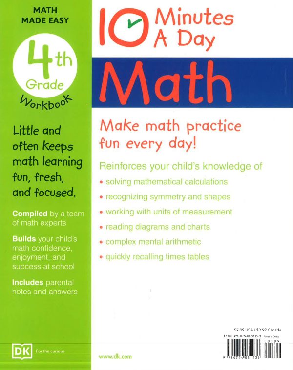 10 Minutes A Day Math, 4th Grade Supply